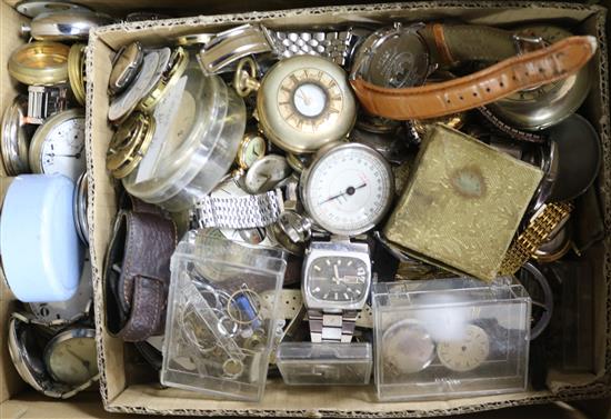 A large quantity of assorted wrist and pocket watches etc.